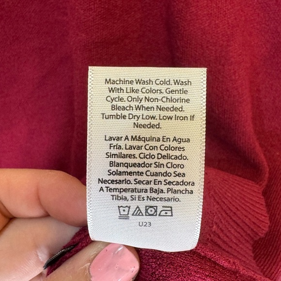 Women’s maroon lightweight crewneck sweater cozy soft and fitted plus size XS - Picture 7 of 11